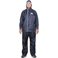 THE CLOWNFISH Sky One Prime Series Reversible Men's Polyester Double Layer Waterproof Raincoat with Hood and Reflector at Back for Night Travelling. Set of Top and Bottom Packed in a Storage Bag