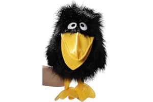 Carl Dick Peluche Uccello, Corvo, Marionetta a mano, 40cm, 30cm di corpo, 2020