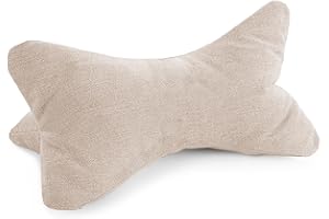 ‎BOOKIEPAD Bookiepad Leseknochen, Nackenrolle Cozy Home, (Velour Stoff) ergonomische Form für Nacken- oder Lendenstütze, 42 x 22 cm, Flexible Stütze für Bücher, E-Books oder Tablets (Farbe Beige)