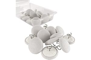 Primpins Upholstery Tacks - 20 Colors Available - Fabric Covered Button Twist Pins - for Slipcovers, Armrest Covers, Armchair Caddies, Bed Skirts, Headliners (Set of 24, Light Grey)