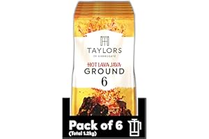 Taylors of Harrogate Hot Lava Java Ground Coffee, 200 g (Pack of 6 - Total 1.2kg)