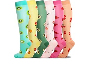 LEOSTEP Compression Socks for Women and Men 6 Pairs 20-30 mmHg Compression Stockings Circulation Support for Running,Cycling, Nursing, Travel, Hiking