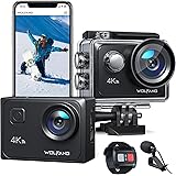WOLFANG Caméra Sport 4K 60FPS, GA300 24MP Grand Angle Écran Tactile WiFi Caméra Étanche, Zoom 8X Stabilisateur EIS Appareil P