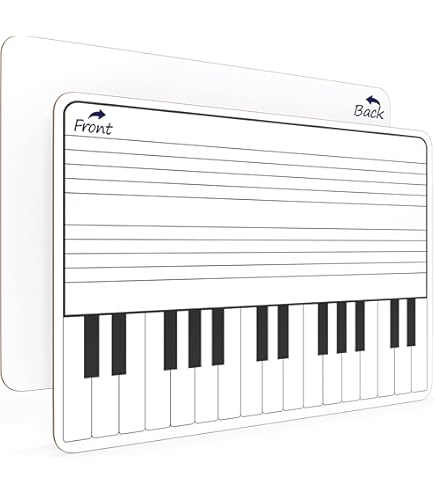 Whiteboards, trocken abwischbar, 22,9 x 30,5 cm, zum Schreiben von Musiknoten und mehr (doppelseitige Mini-Whiteboards), Radiergummis im Lieferumfang enthalten, 10 Stück