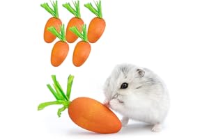 Niteangel Giocattoli da masticare per criceti nani siriani, gerbilli, topi Lemming Degu o altri animali domestici di piccole dimensioni (a forma di carota (confezione da 6)