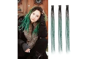 Dsoar Clip In Dreadlock Extensiones 24 Pulgadas 3PCS Hecho a Mano 0.6cm Sintético Dreads con Clips Suave Crochet Loc Extensiones