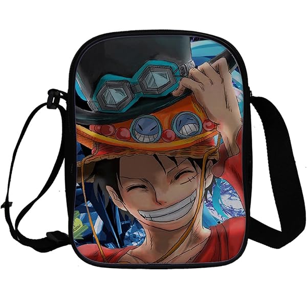 Sac Bandoulière Enfant One Piece Luffy - 21x24cm, Tissu Oxford - Idéal Pour École Ou Loisirs