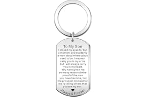JETTOP Son Gifts Inspirational Son Keyring Encouragement Son Birthday Gifts from Mum Son Christmas