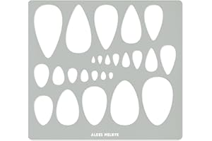 ‎ALEKS MELNYK Aleks Melnyk #151 Metallschablone für Schmuck, Ohrring, Tropfen, Ausschnitte, Lapidarium-Schablone Cabochons, Tränen, Schmuckherstellungsvorlagen, Armbänder, Ohrringe, Tropfenmuster, Zeichnungsvorlage