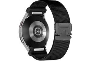 Elastisches Nylon Armband für Samsung Galaxy Watch 7/6/5/4 40mm 44mm/Watch 6 Classic Armband 47mm 43mm/4 Classic Band 46mm 42mm/5 Pro 45mm/FE Herren/Damen,Ein Klick Keine Lücke Sport Loop Armbänder