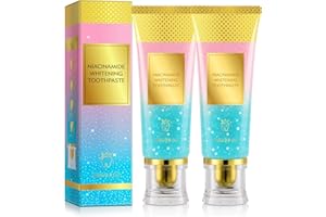 FRDUGA Radiant Whitening Zahnpasta 2 Stück, Nicotinamid Whitening Zahnpasta, Zahnpasta Weisse Zähne für Tiefenreinigung, Zahnschmelzreparatur Zahnpasta Weisse Zähne (Einheitsgrösse, Pfirsich)