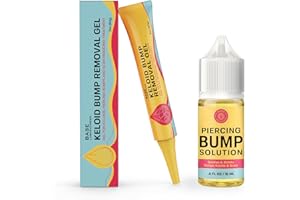 BASE LABORATORIES Kit per Piercing Cheloidi | Soluzione per piercing (15 ml) + Gel per cheloidi (60 ml) | Kit per cicatrici cheloidi per tutte le cicatrici da piercing, cheloidi e protuberanze