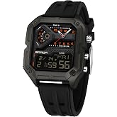 TICKEEN Watches Men's Watch Digital Sports Watch Rectangle Watches with Large Dial Waterproof Watches with Alarm/Countdown/Du