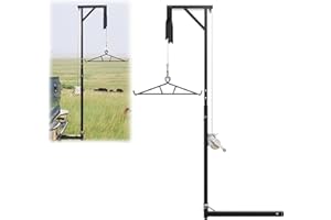 ECOTRIC LKW 5,1 cm Anhängerkupplung Game Hebezeug 180 kg Big Game Jagd Hirsch Hebewinde Lift Gambrel Set 360 Grad drehbare Anhängerkupplung montiert