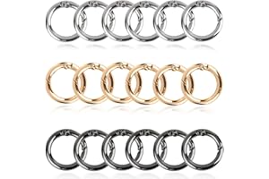 JEYORZY 18x Moschettoni per Borse, Anelli per Portachiavi, Scatto Molla Rotonda, Fibbia Portachiavi