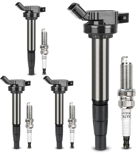 BSF Ignition Coil Pack Of 4 With Spark Plugs For Toyota Corolla Matrix Celica 2000-2008 – UF247 Replacement