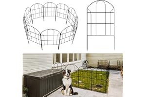 BIGINGJIA Decorative Garden Fence Panels - Outdoor Metal Fencing Ornamental Panel,Rustproof, Animal Barrier, Fence Panel Perfect for Landscaping and Flower Bed Edges Circular arch-10Pack