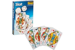 Idena 6250100 - Gra Skat z francuską ręką, 32 karty, ok. 5,9 x 9,1 cm, najpopularniejsza gra karciana w Niemczech, na konkursy lub wieczory przy grach
