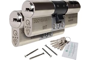 TRULY PVC LIMITED Nickel, 35/35 (70mm) Pair of Orion TS007 3-Star Anti-Snap Euro Cylinder Lock Door Barrel