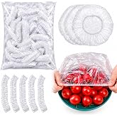 Kyro tech 100&rsquo;l&uuml; Yeniden Kullanılabilir Elastik Plastik Kase Kapakları, Şeffaf, 12x30 cm, Hava Ge&ccedil;irmez Gıda Saklama Bonesi, 