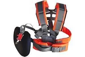 kinoco Harnais Debroussailleuse Double-Épaule Réglable - Baudrier Universel en Nylon pour Tondeuse et Débroussailleuse (Sangle d'Épaule Confortable)