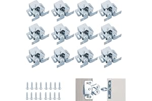 WEFINEST 12 Stück Möbelschnapper Silber Doppel-Rollenschnäpper, Camping Schubladen Verschluss mit Schrauben, Schnappverschluss Metall Schranktür Schloss für Bücherregal, Schrank, Schrank und Garderobe