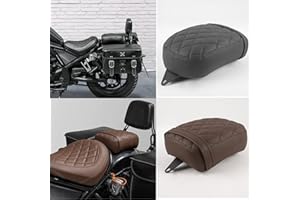 TAZGANTAX Rear Passenger Cushion Seat Rear Pillion Pad+Front Driver Cushion Seat compatible with Ho-nda Rebel CM1100/CMX 1100 Rebel 1100 CMX1100 Accessories 2021-2024 (Rear Passenger Seat-Black)