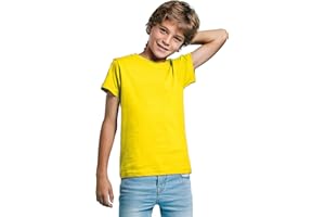 KINKIES Camiseta de Colores Manga Corta 100% Algodón para niños - Camiseta Unisex Cuello Redondo, cómoda, Suave, Lisa y Elegante