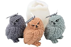 JS MOLD 3D Eule Silikonform Kerzenform,Silikon-Gießformen, Silikon Eulen Form Animal Silicone Molds Eulenform Formen,Tier Gießformen Für Diy Seife Kerze Schokolade,Handwerk