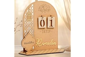 BANLILU Ramadan Advent Calendar Wooden Countdown Calendars Decorations for Home, 30 Days Til Eid, Ramadan Gift for Kids, Ramadan and Eid Decor