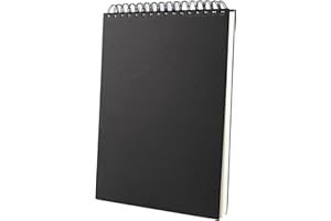 EULERYOO Cahier de Dessin A4, 160GSM Reliure Spirale Papier Dessin Cahier, 60 feuilles / 120 Pages, Carnet Dessin A4 Sketchbook avce Pages Blanches Convient à Crayon Stylo Aquarelle D'art (Couverture Noire)