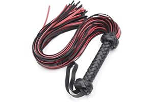 AMIJOUX Black and Red Horse Whip, Equestrian Training Tool, Horse Riding Crop with Woven Handle for Outdoor Riding Sports Equestrianism Tool and Riding Crop Training