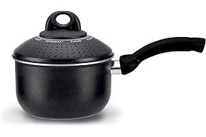 Pensofal Pentola PastaSì Baby BioStone® con coperchio colapasta 1 manico rivestimento effetto Pietra in alluminio antiaderente da induzione diametro 16 cm 1,5 litri