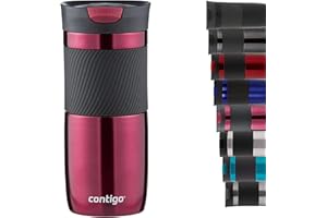 Contigo Mug Isotherme Byron Snapseal, 470ml, Mug de Voyage en Inox Isotherme, Travel Mug, Gobelet Cafe, Tasse à Thé sans BPA avec Couvercle Facile à Nettoyer
