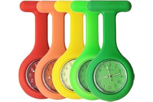 SibyTech Krankenschwester Ansteckuhr fob,Silikon mit Pin/Clip,Glow Pointer im Dunkeln,Infektionskontrolle Design,Analog-digital,Quarzwerk,Arzt Sanitäter medizinische Brosche Fob Uhr