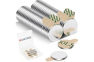 Wukong 50 Piezas Imanes Adhesivos Imanes Potentes, 8×1mm Imanes Pequeños Adhesivos Imanes Neodimio, Imanes Potentes Pequeños Redondos para Artesanías, Bricolaje, Cocina y Oficinas
