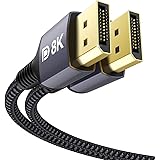 Stouchi DisplayPort Kabel 1.4 240Hz 2M/6.6FT DP1.4 Unterstützung 8K@60Hz 4K@60Hz/ 144Hz/120Hz 5K@60Hz/120Hz 2K@165Hz/240Hz Fr