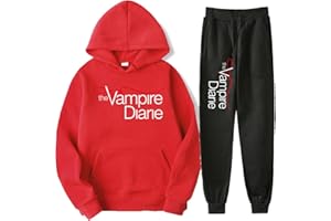 DROLA The Vampire Diaries Hoodie + Pantalon Ensemble, série télévisée Unisexe Imprimer Costume Deux pièces décontracté pour Femmes
