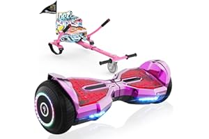 EVERCROSS Hoverboards con sedile da 6,5 pollici, Hoverboards Bluetooth abilitato per app, Go Kart con 3 luci a pedale, Self balance scooter Compleanno Bambini Adulti