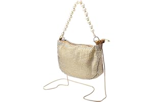 APOMOONS Bolso Fiesta Mujer Bolso Dorado Bolsos Fiesta Dorado Bolso de Mano de Noche con Diamantes de Imitación para Mujer, para Graduación, Cóctel, Fiesta, Boda