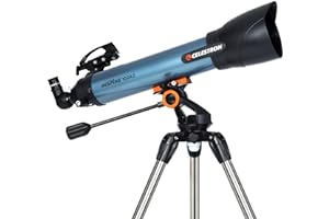 Celestron 22403 Inspire 100AZ Refractor Telescope with Built-In Smartphone Adapter, Blue