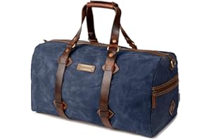 DRAKENSBERG Weekender 'Cody' - wasserabweisende Reisetasche aus gewachstem Canvas und Leder, 50L