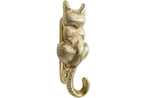 Castelion® Solid Brass Cat Door Knocker | Unique Front Door Knocker | High Quality Home Accessories | Easy to Attach | 14.5cm x 6xm
