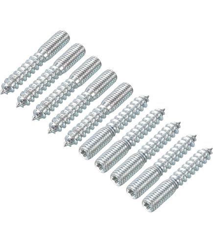 5pcs M8 X 40mm Hanger Bolt Znc Plated Wood to Metal Dowel Lag Screw