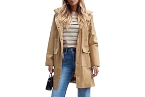 SaphiRose PONCHO Veste de Pluie Longue pour Femme Manteau à Capuche Coupe-Vent Imperméable d'Extérieur