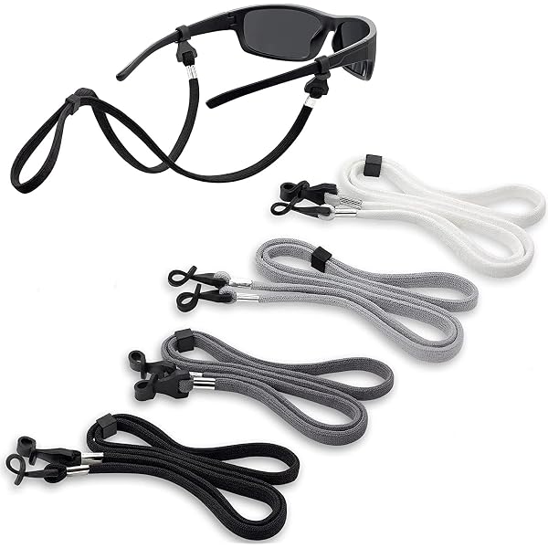 Cordons Lunettes Réglables - Sangle Silicone Noir Pour Lunettes De Sport & Soleil | Lot De 5