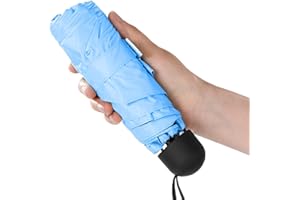 Chakipee Mini Umbrella Sun Protection Compact Design Perfect for Travel Pocket Lightweight Portable UV Umbrellas, Small & Light for Sun and Rain, Man and Women