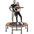 CLORIS 40''/48'' Foldable Fitness Trampoline - Max Load 400lbs / 450lbs, Rebounder with Adjustable Foam Handle Indoor/Outdoor Fitness Body Exercise