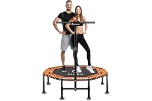 CLORIS 101,6 cm faltbares Fitness-Trampolin – maximale Belastung 400lb, Mini-Rebounder mit verstellbarem Schaumstoffgriff für Kinder und Erwachsene, Indoor/Outdoor, Fitness, Körperübung