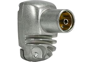 Televes 413310 - Conector cei hembra acodado blindado PROEasyF, Plateado, 1 unidad